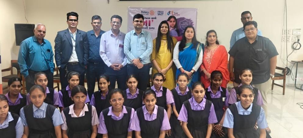 Speaker Ms. Margi M. Joshi with students and faculty at MTM Girls School