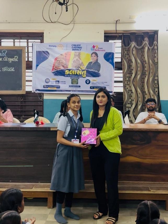 Felicitation and gift hamper distribution to trainee student